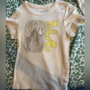 American Eagle Outfitters Women’s TLC T-Shirt in Cream with Graphic Print